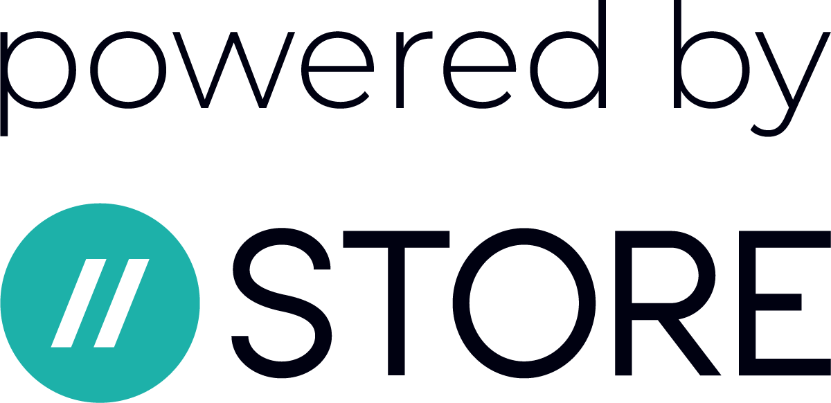 Powered by STORE, vertical, dark